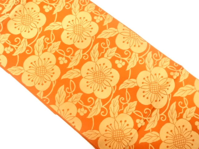 JAPANESE NAGOYA OBI / WOVEN FLOWER ARABESQUE